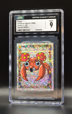 Paras Merlin Pokemon Album Stickers Special Glitter Series 1 #S9 1998 CGC 9 PSA - Image 1