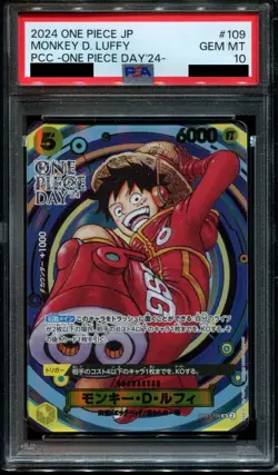 PSA 10 Monkey D Luffy OP07-109 2024 OPD Promo Japanese One Piece Day Card - Image 1