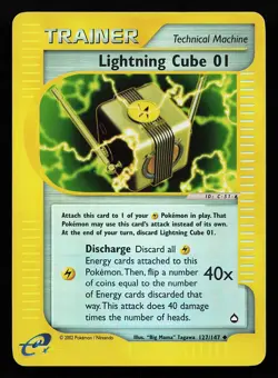 Lightning Cube 01 127/147 Reverse Holo Aquapolis Pokemon Card - Image 1