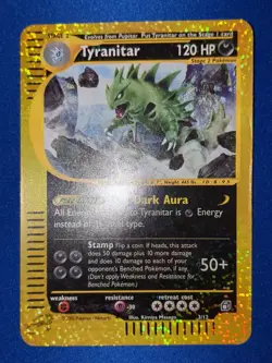 Pokemon EXPEDITION - #S3/S12 Tyranitar - Box Topper - ENG - Heavily Played - Image 2
