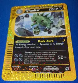 Pokemon EXPEDITION - #S3/S12 Tyranitar - Box Topper - ENG - Heavily Played - Image 3