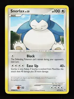 Snorlax 37/130 Rare Diamond and Pearl Non Holo Pokemon Card - Image 1