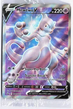 Pokemon Mewtwo V SWSH229 Pokemon GO Full Art Holo Black Star Promo Sealed - Image 1