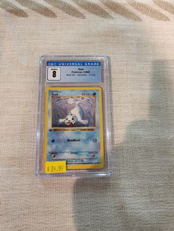 Pokemon TCG Base Set 1st Edition Seel, CGC Graded 8, NM/Mint! - Image 1