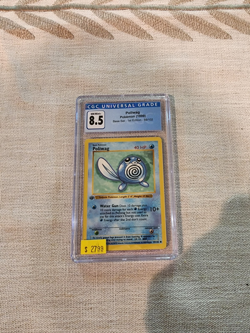 Pokemon TCG Base Set 1st Edition Poliwag, CGC Graded 8.5, NM/Mint+! - Image 1