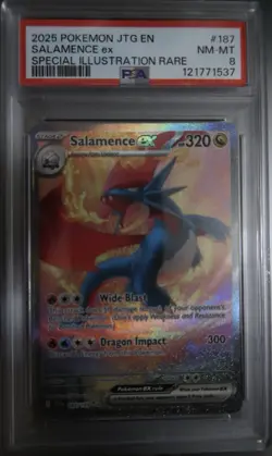2025 POKEMON JTG EN-JOURNEY TOGETHER SPECIAL ILLUSTRATION SALAMENCE EX PSA 8 - Image 1