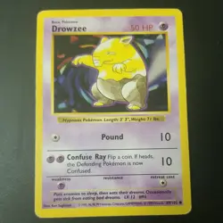 Drowzee 49/102 C Shadowless Pokemon TCG Card Base Set Unlimited HP - Image 1