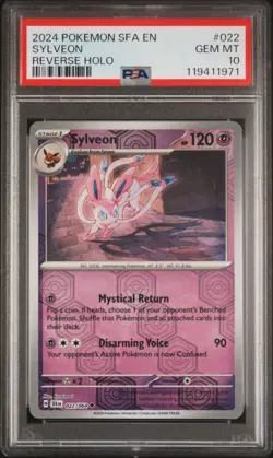 2024 POKEMON SFA EN-SHROUDED FABLE REVERSE HOLO #022 SYLVEON PSA 10 - LOW POP - Image 1