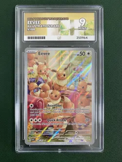 Pokemon TCG Eevee IR 188/167 Illustration Rare Twilight Masquerade ACE Grade 9 - Image 1