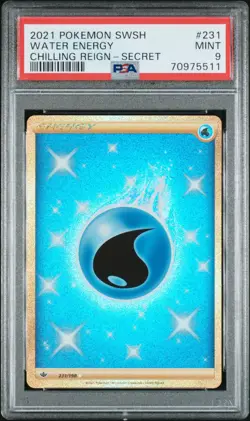 Pokemon Chilling Reign Water Energy Gold Full Art Secret Rare 231/198 PSA 9 Mint - Image 2