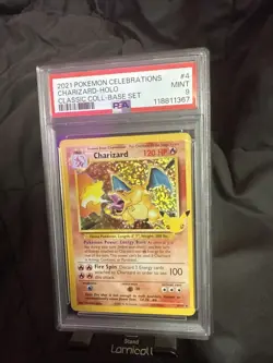 2021 Pokemon Celebrations Charizard Holo #4 Classic Coll-base Set Psa 9 - Image 1