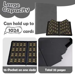 1000+ Pockets Trading Card Binder, 16 Pockets Trading Card Binder Ringless Si... - Image 3