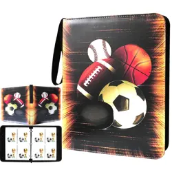 Trading Card Binder, Sports Card Binder 4 Pocket with 50 Sleeves Fits 400 Spo... - Image 1