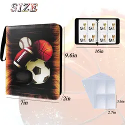 Trading Card Binder, Sports Card Binder 4 Pocket with 50 Sleeves Fits 400 Spo... - Image 2