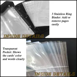 Trading Card Binder, Sports Card Binder 4 Pocket with 50 Sleeves Fits 400 Spo... - Image 4