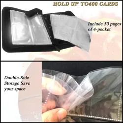 Trading Card Binder, Sports Card Binder 4 Pocket with 50 Sleeves Fits 400 Spo... - Image 5