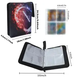 Football Card Binder, 4 Pocket Sport Card Binder 400 Pockets Trading Cards Co... - Image 5