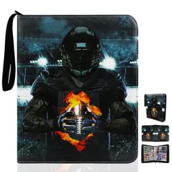 Football Card Binder 4 Pocket Fits 400 Cards with 50 Removable Sleevesves, Tr... - Image 1