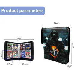 Football Card Binder 4 Pocket Fits 400 Cards with 50 Removable Sleevesves, Tr... - Image 2