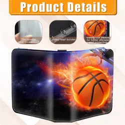 4 Pocket Basketball Cards Binder,Premium Zippered Trading Card Binder,400 Dou... - Image 3