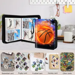 4 Pocket Basketball Cards Binder,Premium Zippered Trading Card Binder,400 Dou... - Image 4
