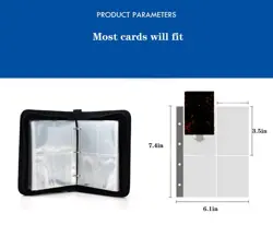 Trading Card Binder，4-Pocket Card Book Holder，50 Removable Sleeves,400 Card C... - Image 3