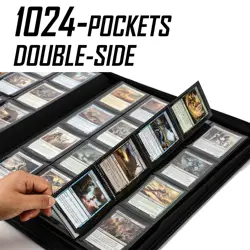 Premium 1024 Pockets Card Binder,Label Design,16 Pockets Trading Card Binder ... - Image 2