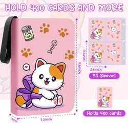 Card Binder 4 Pockets, Trading Card Binder 400 Pockets Holder Album Book for ... - Image 3