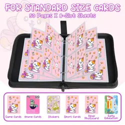 Card Binder 4 Pockets, Trading Card Binder 400 Pockets Holder Album Book for ... - Image 5