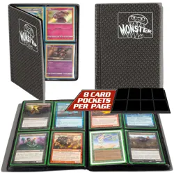 Monster 4 Pocket Trading Card Binder - Holofoil Black Album, Anti-Theft & Ant... - Image 1