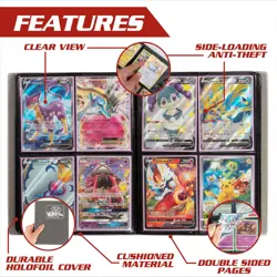 Monster 4 Pocket Trading Card Binder - Holofoil Black Album, Anti-Theft & Ant... - Image 3