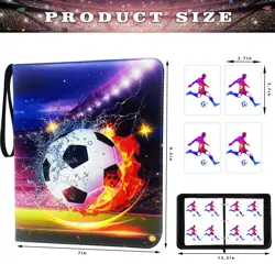 Soccer Card Binder 4 Pocket, Trading Card Binder with Sleeves, Sports Card Bi... - Image 2