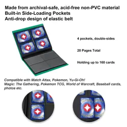 Card Binder 4 Pocket Trading Card Collection Album Folder - 160 Side Loading ... - Image 5