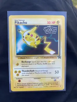 Pokemon Card - Pikachu (WB Movie Promo) - WoTC Promo Stamped #4 LP - Image 1
