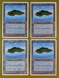 Island (B) x4 Fourth Edition 4th 4x Magic the Gathering MTG White Border - Image 1