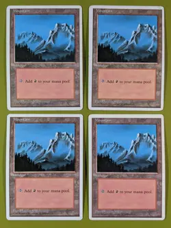 Mountain (B) x4 Fourth Edition 4th 4x Magic the Gathering MTG White Border - Image 1