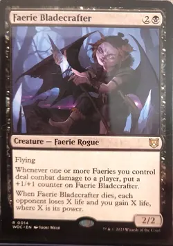 MTG Faerie Bladecrafter Commander: Wilds of Eldraine Regular - Image 1