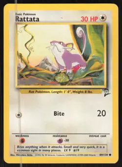Pokemon TCG Base Set 2 #089/130 Rattata NM - Image 1