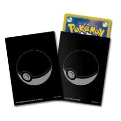 Pokemon Card Sleeves Black Pokeball 64Pcs Protector - Image 1