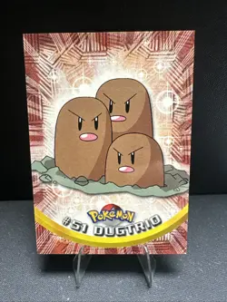 1999 Topps Pokemon TV Animation Series 1 Dugtrio #51 Blue Logo Non Holo - Image 1