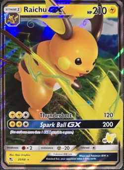 Stamped Raichu GX 20/68 SM Battle Academy Promo Pokemon - NM - Image 1