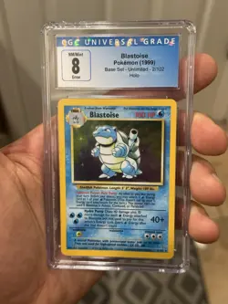 Incomplete Holo Base Set Blastoise CGC 8 Pokemon Card - Image 1