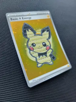 Pichu Pokemon Custom Hand Painted Holo Pokemon Card - Unique OOAK Stitch Style - Image 2