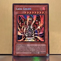 YuGiOh • Lava Golem • PGD-107 • Secret Rare Reverse Foil Error Holo Bleed • LP - Image 2