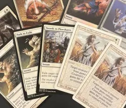MTG Swords to Plowshares, Path To Exile. White Instant Spells. Value Bundle Mtg. - Image 1