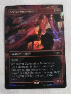 x1 Screaming Nemesis DSK MTG 348 FOIL BORDERLESS MYTHIC M/NM 1x - Image 1