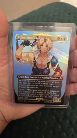 Tidus Yuna’s Guardian Borderless Character Foil MTG Magic the Gathering 205 - Image 1