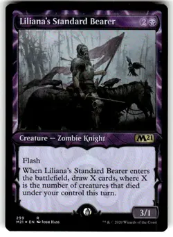 FOIL MTG NM Liliana's Standard Bearer (Showcase) Core Set 2021 Regular - Image 1