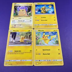 Pikachu Bundle Sun Moon XY Sword Shield Pokemon Cards X4 Trading Card TCG - Image 1