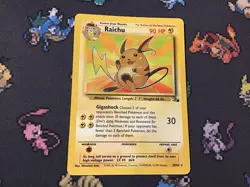 Pokemon TCG Raichu Card 29/62 Fossil Non-Holo Rare Pokemon Card (R1) - Image 3